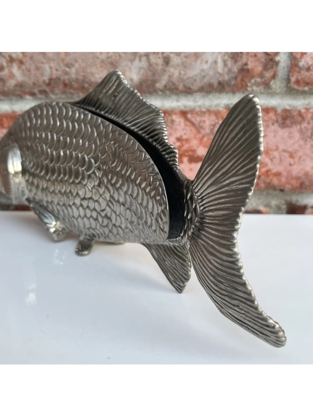 Vintage Regal Silver Plated Fish Napkin Holder Modello Depositato Made In Italy - Picture 5 of 16